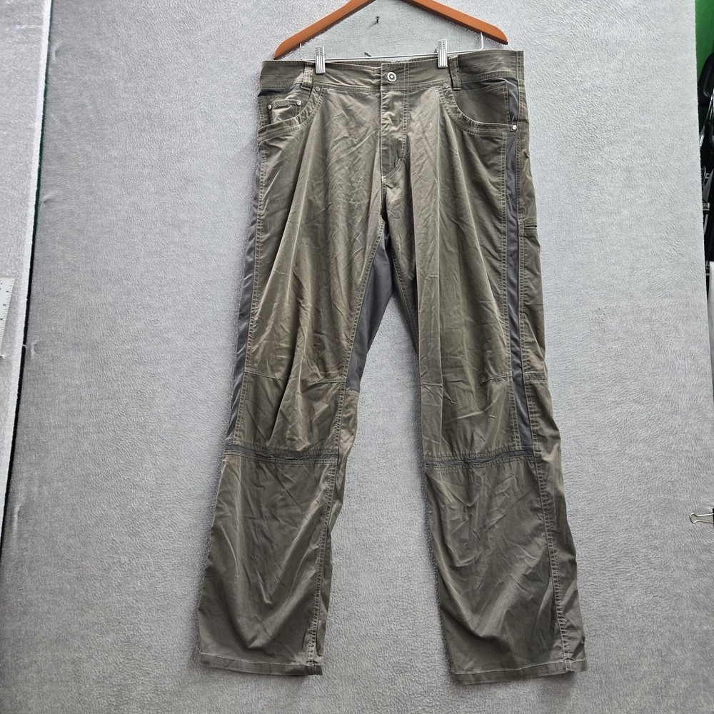 Kuhl Radikl Men Activewear Pants 36X32 Olive Green Chino Outdoor Hiking READ